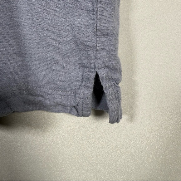 Splendid Blue Linen‎ Blend Blouse Lightweight XL Women’s Short Sleeve Shirt - Picture 3 of 7